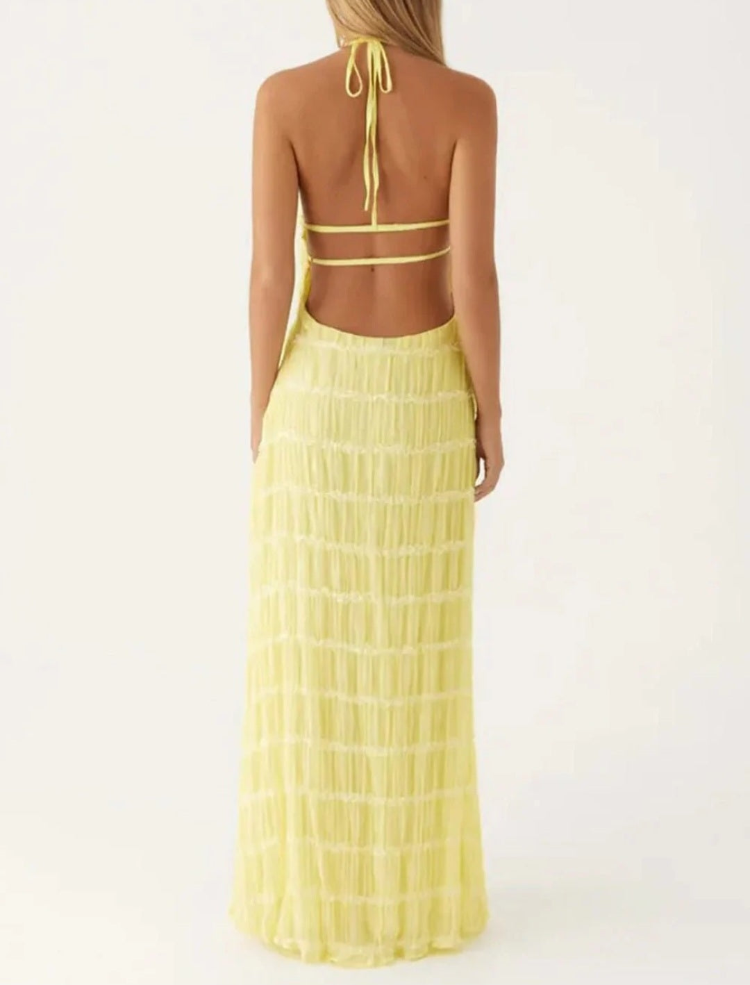Vestido amarillo largo SD0016