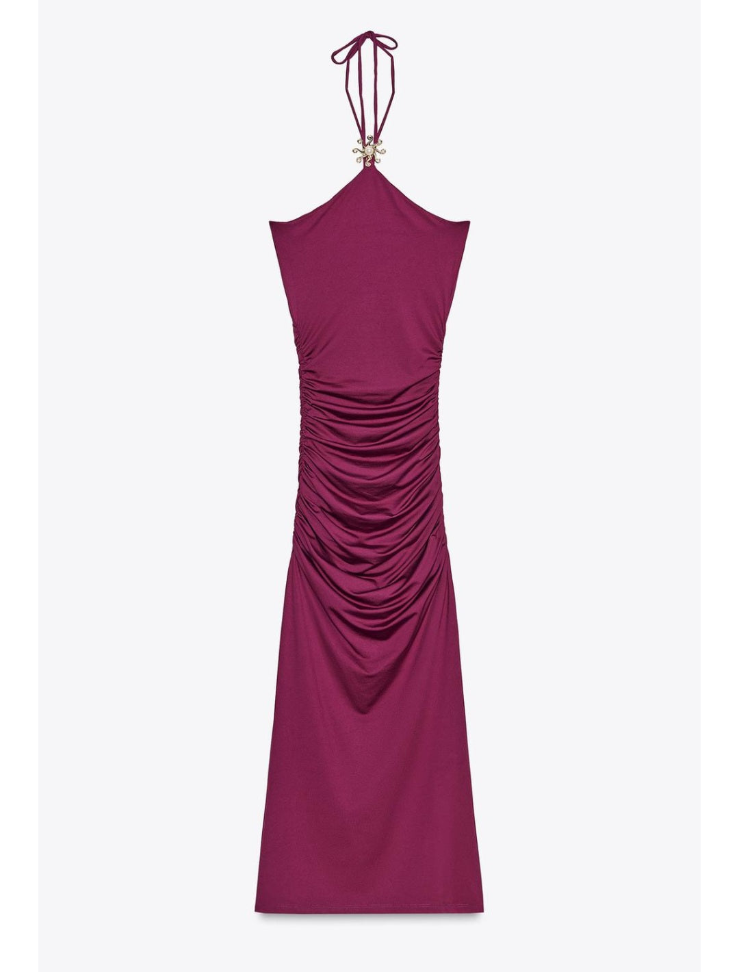 Vestido fuccia de tiras Zara0030
