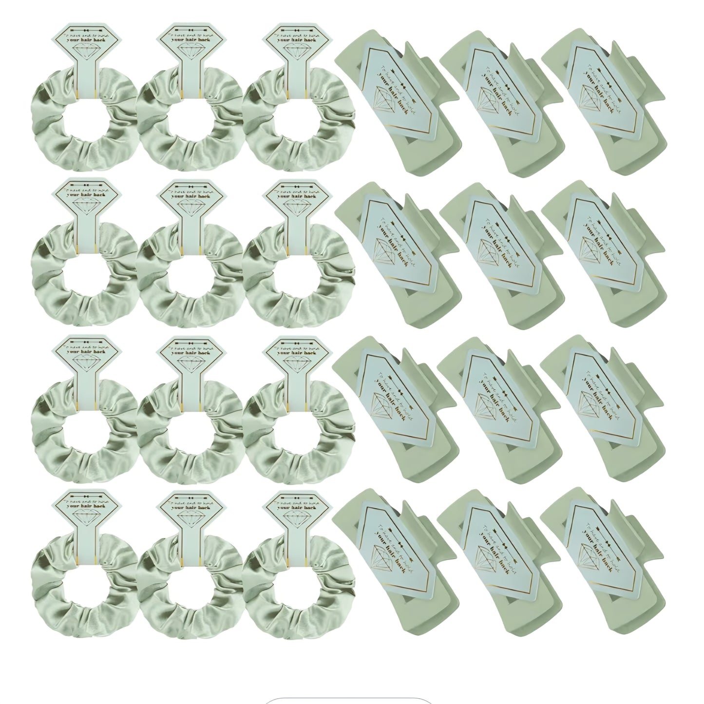 Set de moños de satin y pinches para cabello