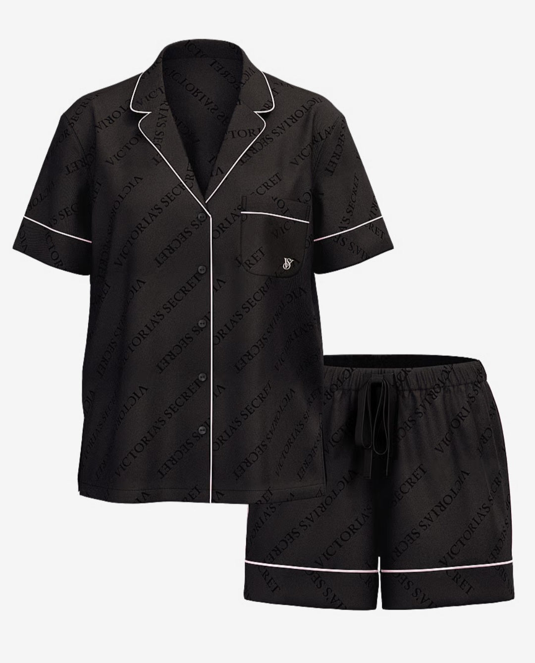 Pijama de satin VS negro VSP0001