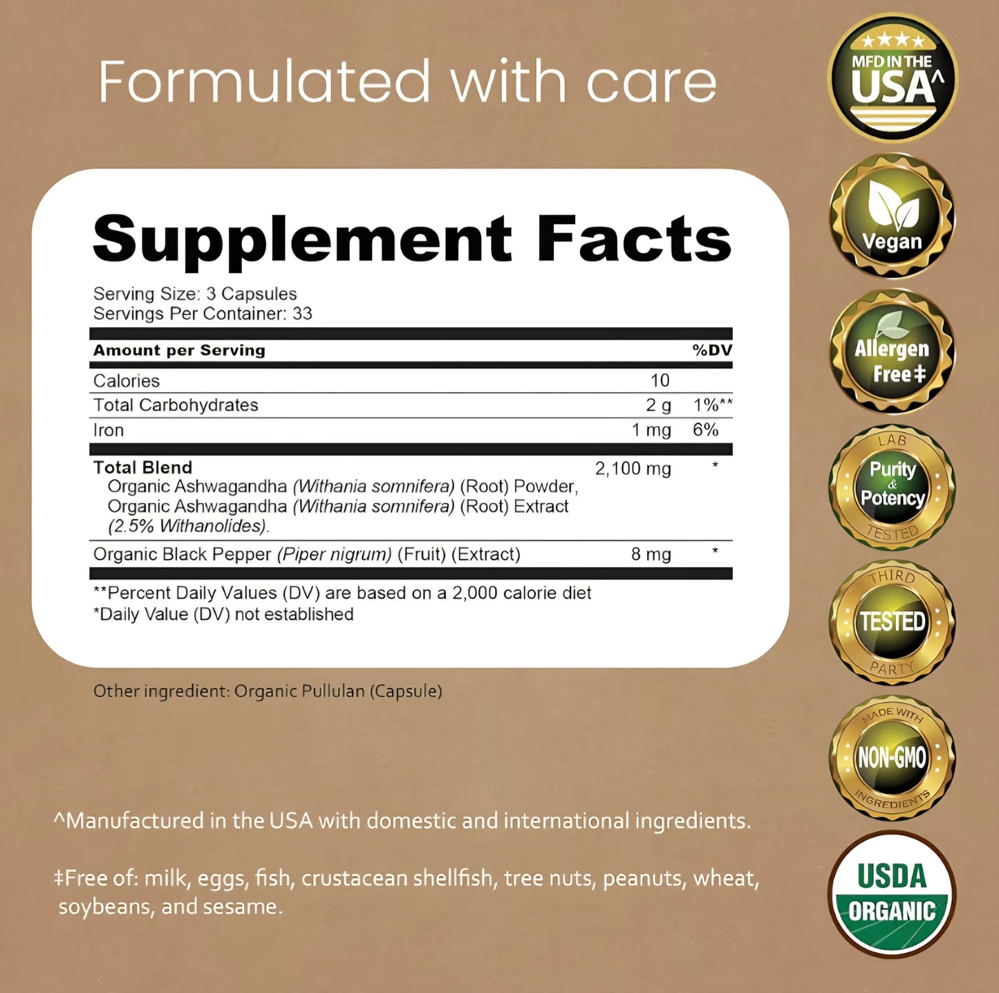 Organic Ashwagandha 2100 mg