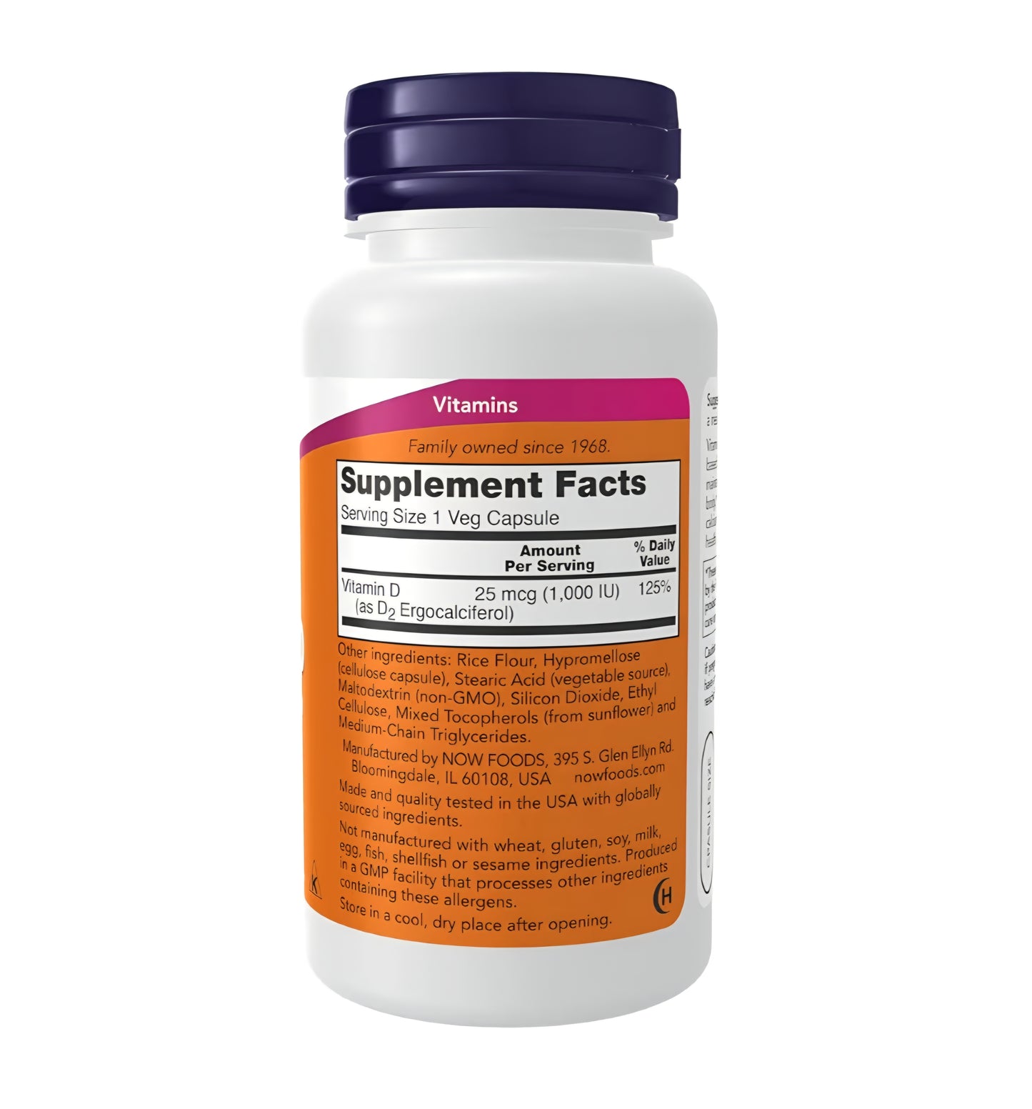 Vitamin D 1,000 IU. 120 capsulas VIT0005