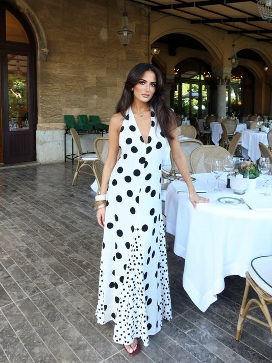 Vestido de puntos Largo