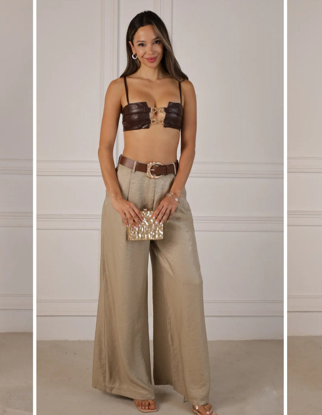 Pantalon de pinzas con cinturon incluido