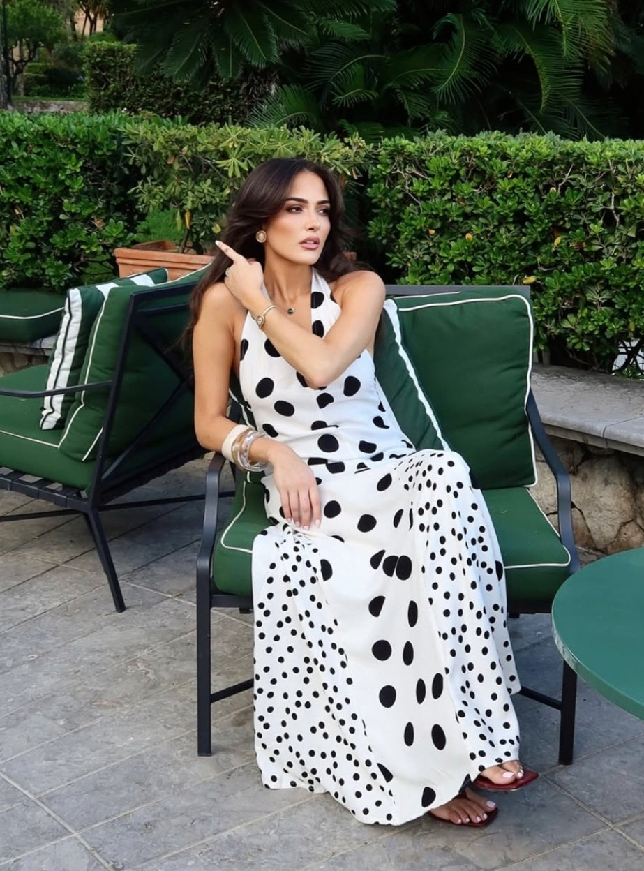 Vestido de puntos Largo