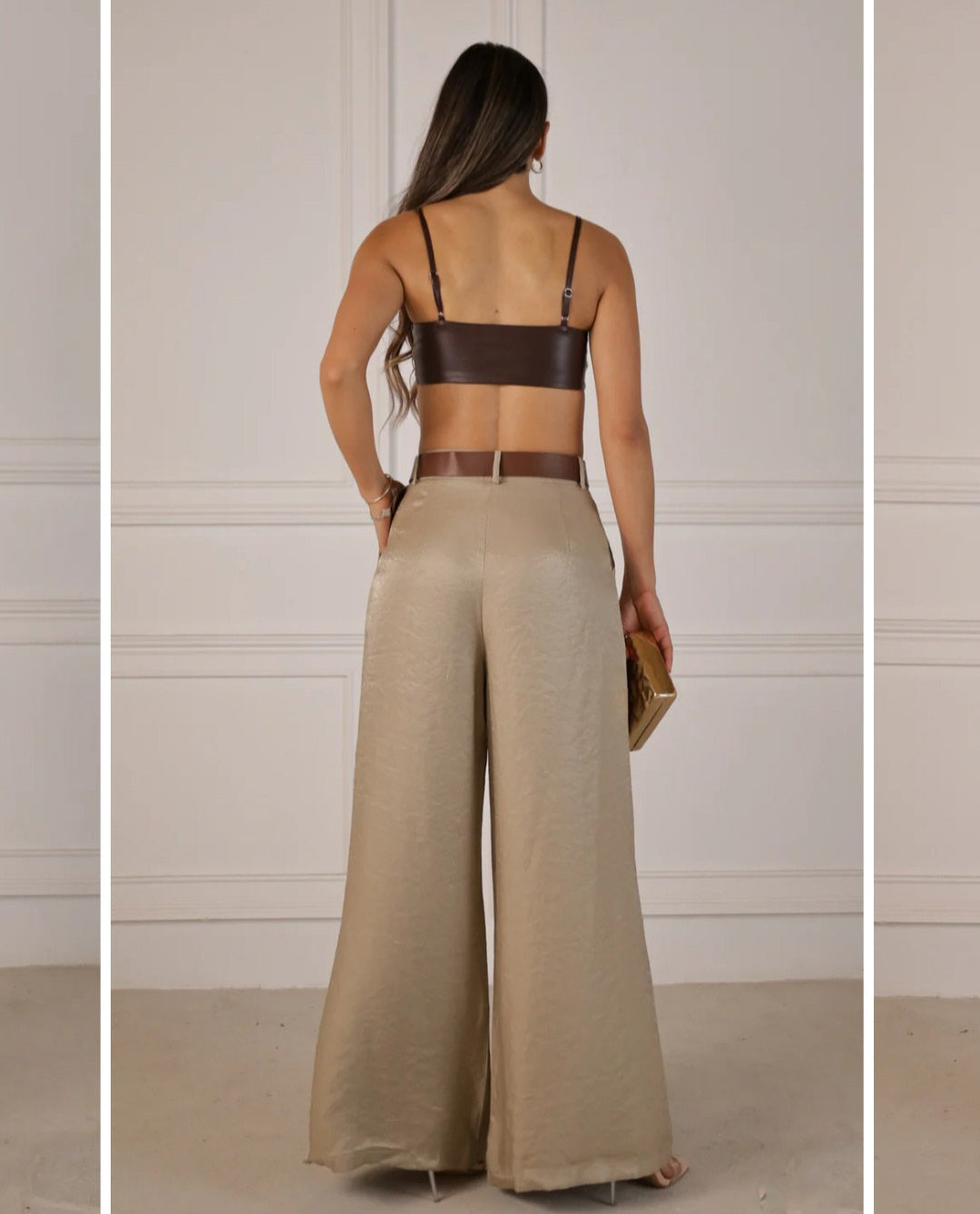 Pantalon de pinzas con cinturon incluido