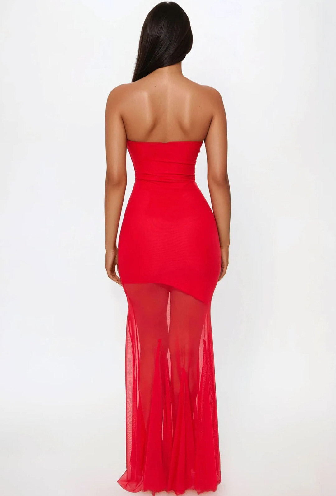 Vestido Largo Con Detalle Transparente FND0004