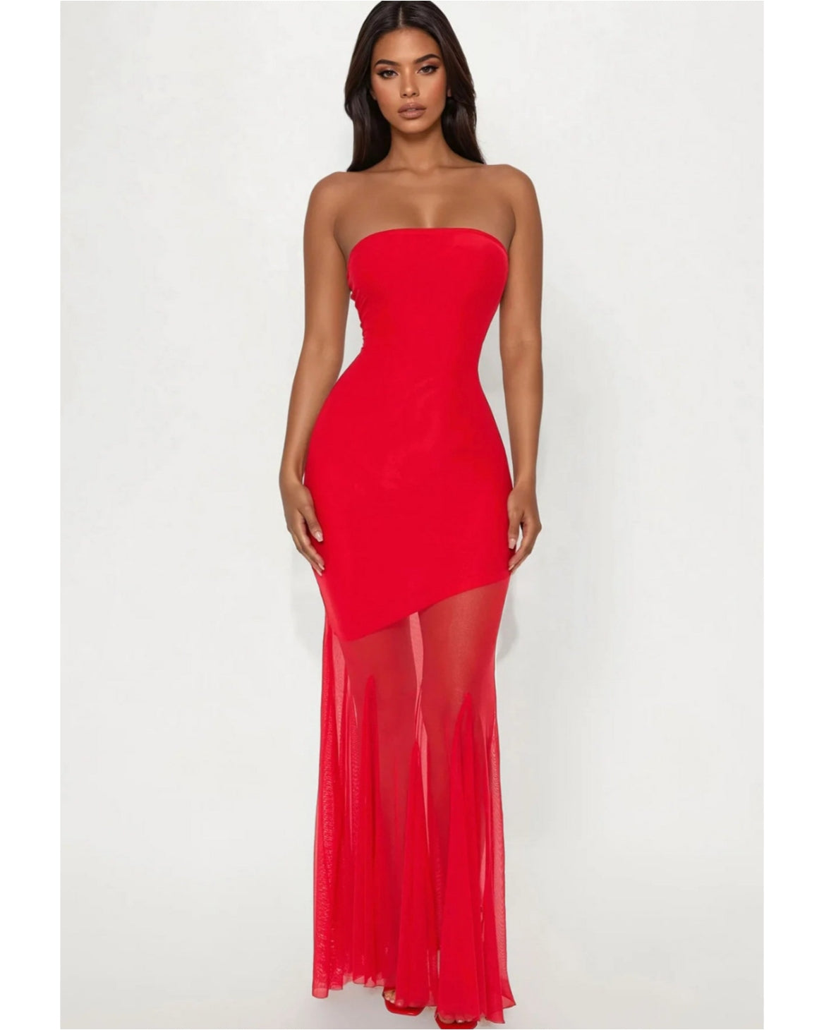 Vestido Largo Con Detalle Transparente FND0004