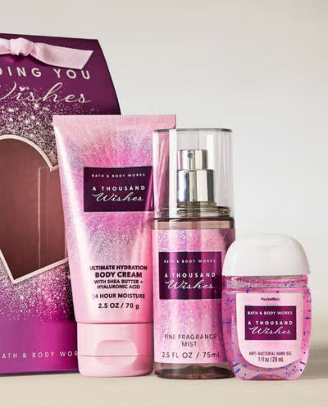 Mini set bath&body works a thousand wishes