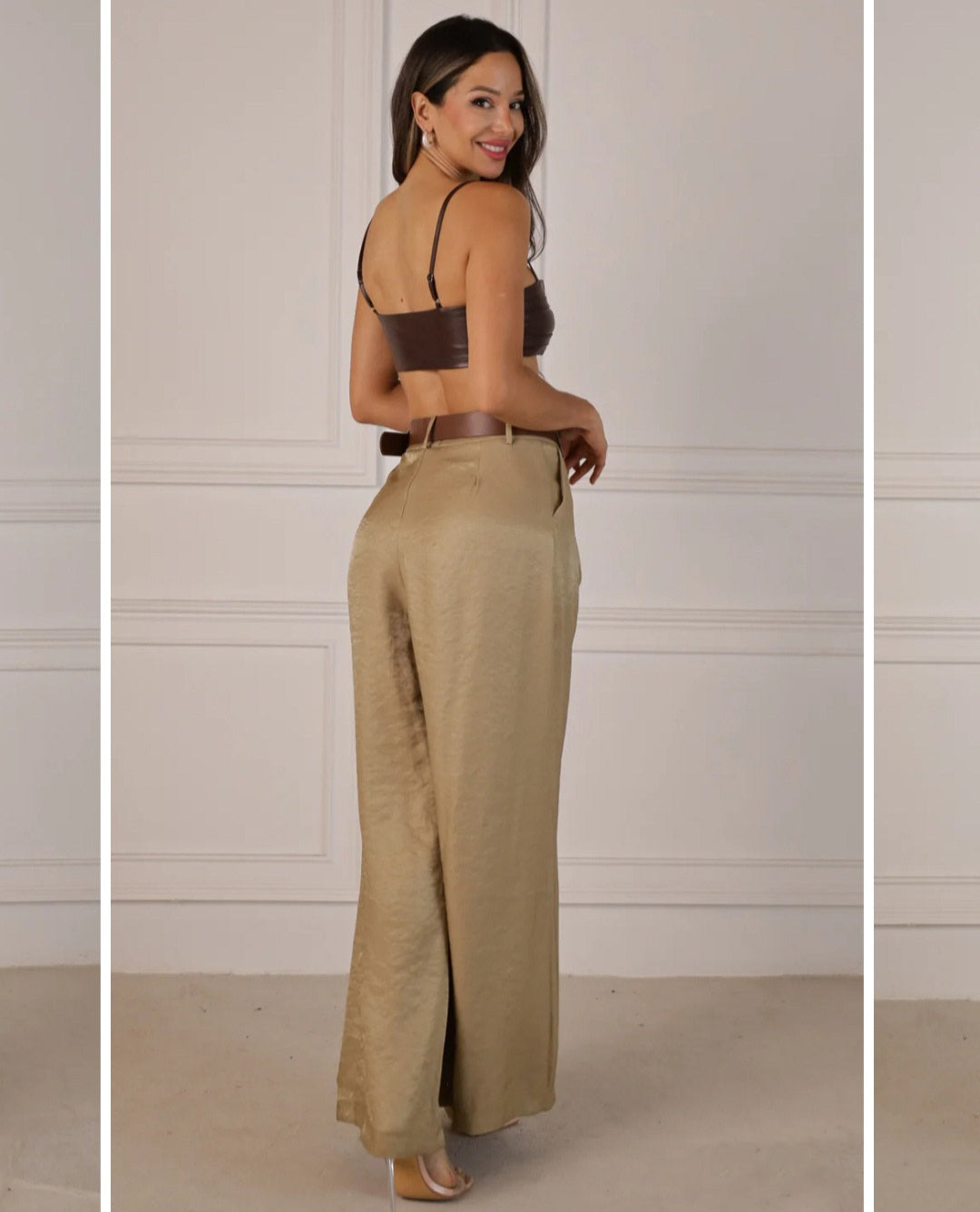 Pantalon de pinzas con cinturon incluido