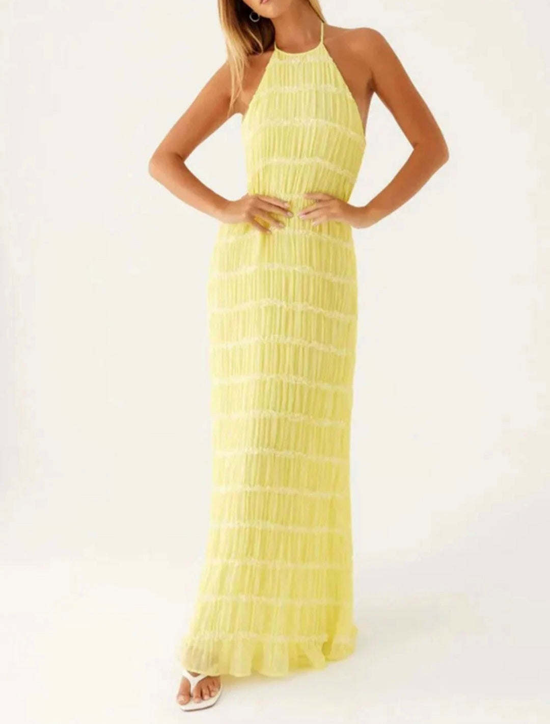 Vestido amarillo largo SD0016