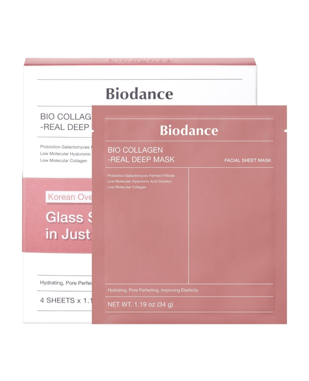 Biodance mascarilla facial pink caja de 4