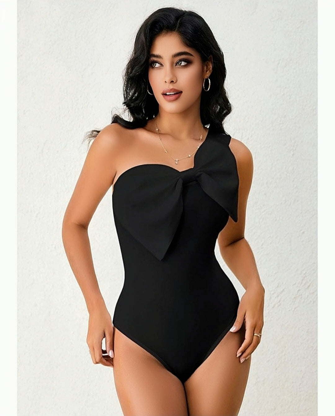 Body Negra con Detalle de Lazo ST0001